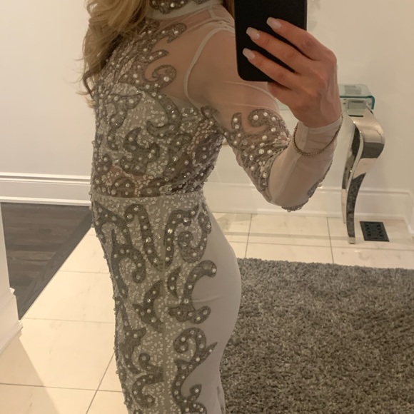 ASOS fully beaded silver dress - Picture 6 of 6